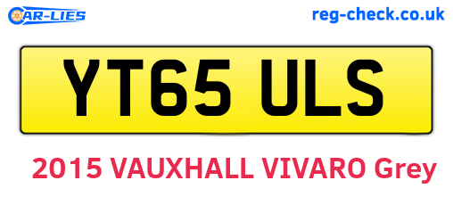 YT65ULS are the vehicle registration plates.