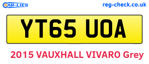 YT65UOA are the vehicle registration plates.