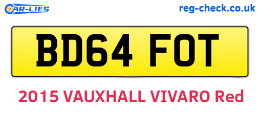 BD64FOT are the vehicle registration plates.