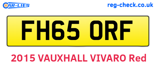 FH65ORF are the vehicle registration plates.