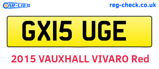 GX15UGE are the vehicle registration plates.