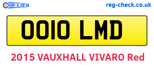 OO10LMD are the vehicle registration plates.