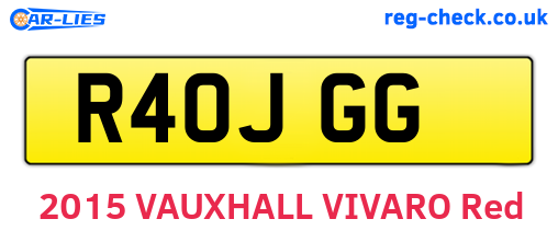 R40JGG are the vehicle registration plates.