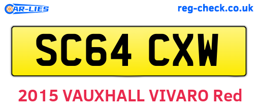 SC64CXW are the vehicle registration plates.