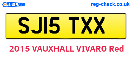 SJ15TXX are the vehicle registration plates.