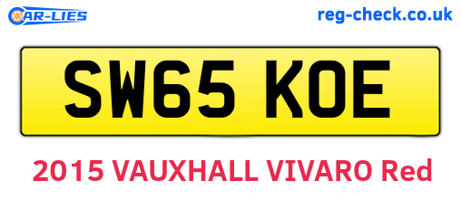 SW65KOE are the vehicle registration plates.