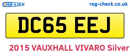 DC65EEJ are the vehicle registration plates.