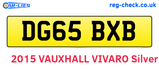 DG65BXB are the vehicle registration plates.