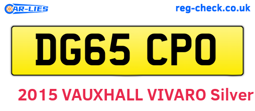 DG65CPO are the vehicle registration plates.
