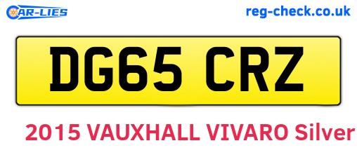 DG65CRZ are the vehicle registration plates.