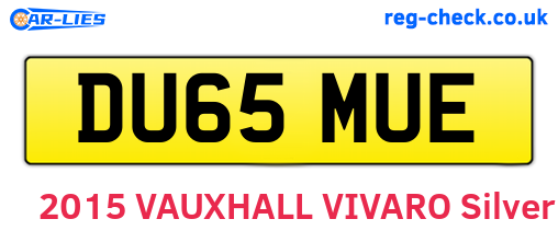 DU65MUE are the vehicle registration plates.