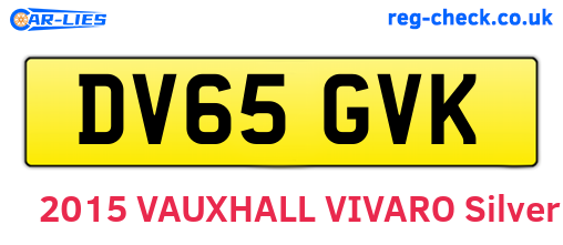 DV65GVK are the vehicle registration plates.
