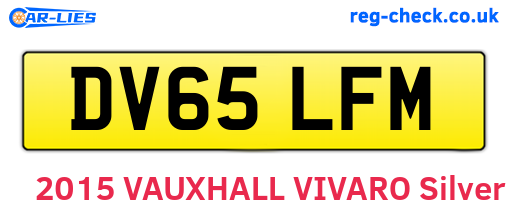 DV65LFM are the vehicle registration plates.