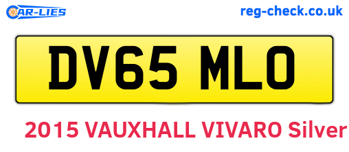 DV65MLO are the vehicle registration plates.