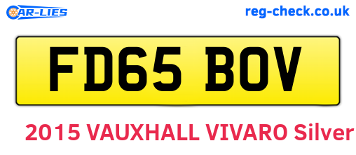 FD65BOV are the vehicle registration plates.