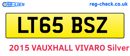 LT65BSZ are the vehicle registration plates.