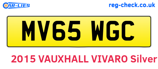 MV65WGC are the vehicle registration plates.