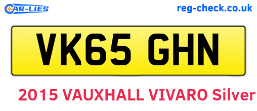 VK65GHN are the vehicle registration plates.