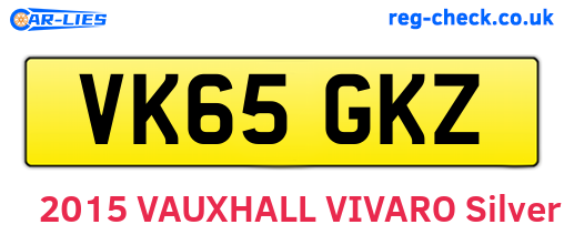 VK65GKZ are the vehicle registration plates.