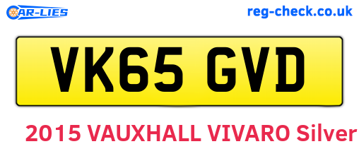VK65GVD are the vehicle registration plates.