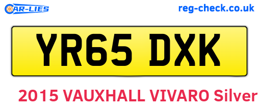 YR65DXK are the vehicle registration plates.