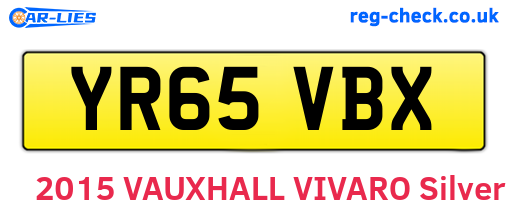 YR65VBX are the vehicle registration plates.