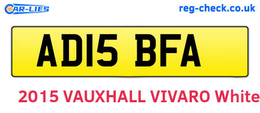 AD15BFA are the vehicle registration plates.