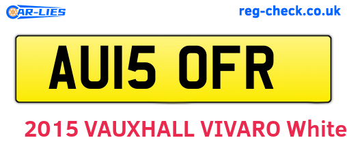 AU15OFR are the vehicle registration plates.