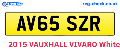 AV65SZR are the vehicle registration plates.