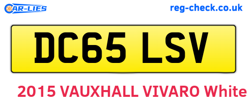 DC65LSV are the vehicle registration plates.