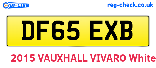 DF65EXB are the vehicle registration plates.