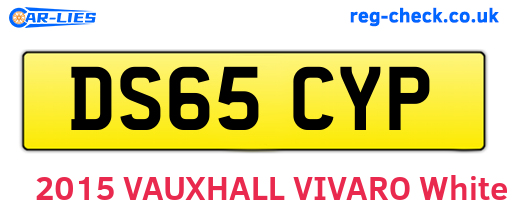 DS65CYP are the vehicle registration plates.