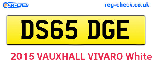 DS65DGE are the vehicle registration plates.