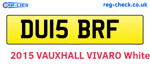 DU15BRF are the vehicle registration plates.