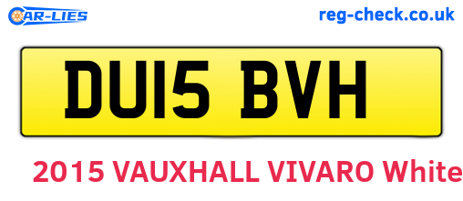 DU15BVH are the vehicle registration plates.