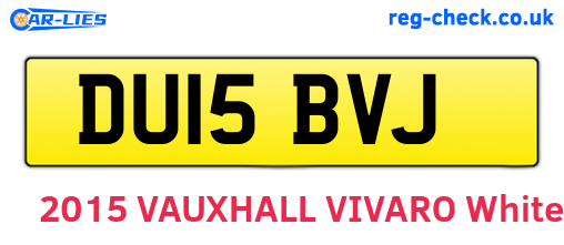 DU15BVJ are the vehicle registration plates.