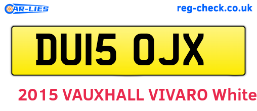 DU15OJX are the vehicle registration plates.