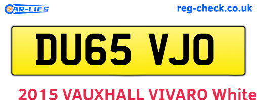 DU65VJO are the vehicle registration plates.