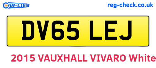 DV65LEJ are the vehicle registration plates.