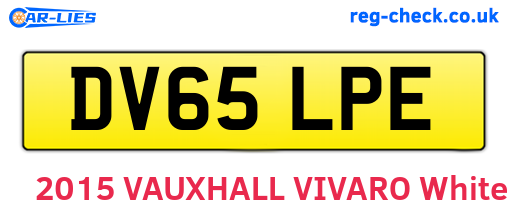 DV65LPE are the vehicle registration plates.