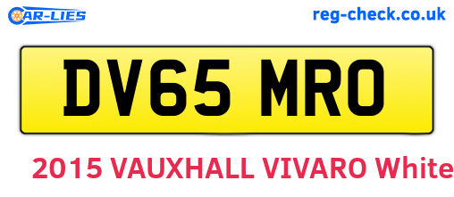 DV65MRO are the vehicle registration plates.
