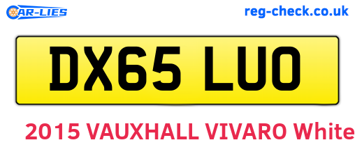 DX65LUO are the vehicle registration plates.