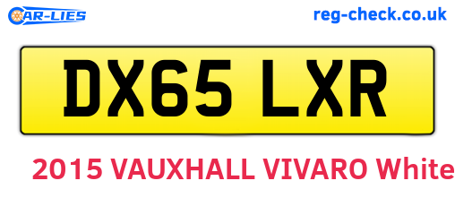 DX65LXR are the vehicle registration plates.