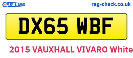 DX65WBF are the vehicle registration plates.