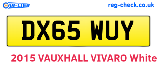 DX65WUY are the vehicle registration plates.