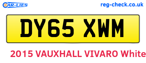 DY65XWM are the vehicle registration plates.