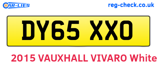 DY65XXO are the vehicle registration plates.