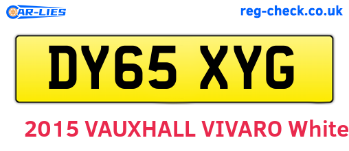 DY65XYG are the vehicle registration plates.
