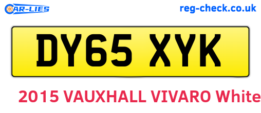 DY65XYK are the vehicle registration plates.