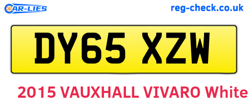DY65XZW are the vehicle registration plates.